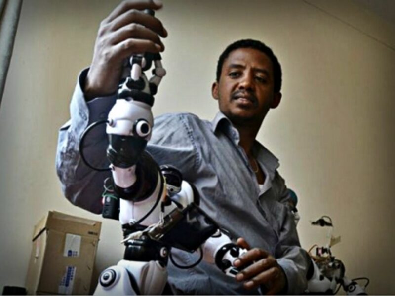 Man and machine in the heart of Africa.