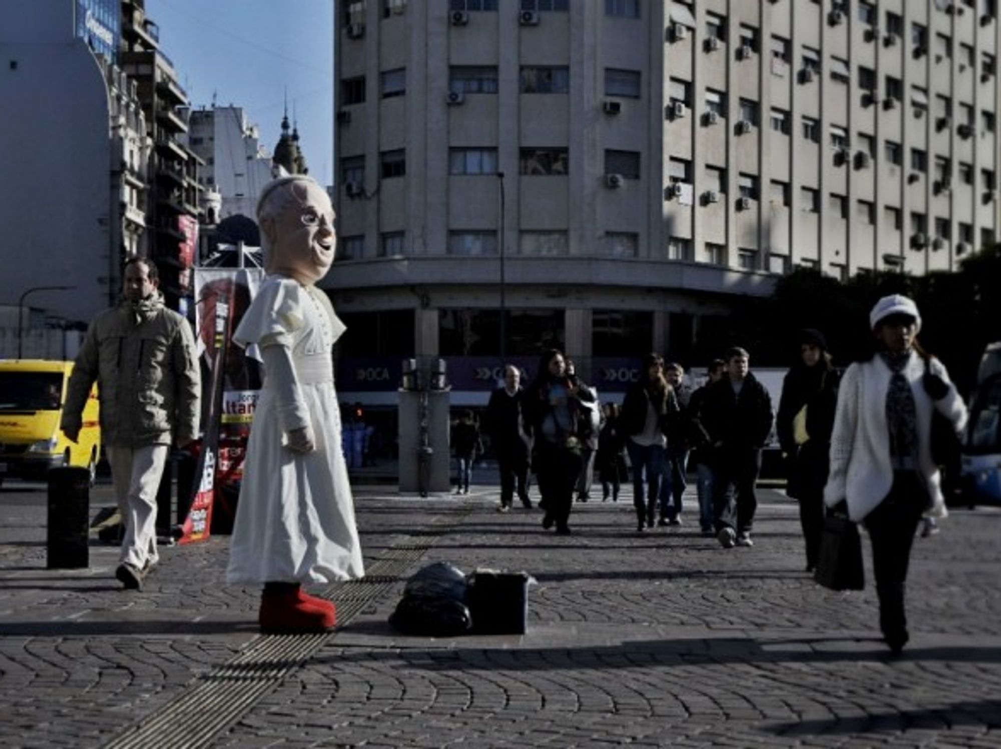 Man dressed as Pope Francis in Buenos Aires
