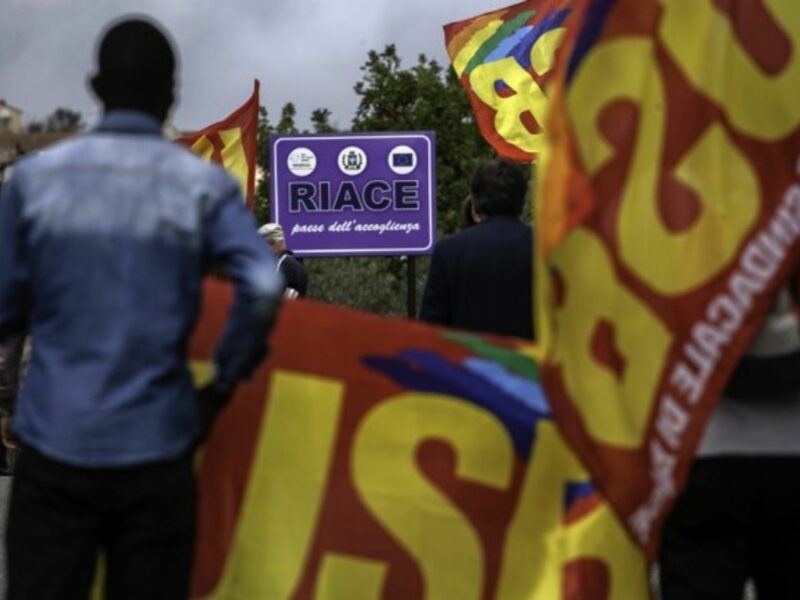 Manifestation of solidarity to the mayor of Riace Mimmo Lucano on May 11, 2018