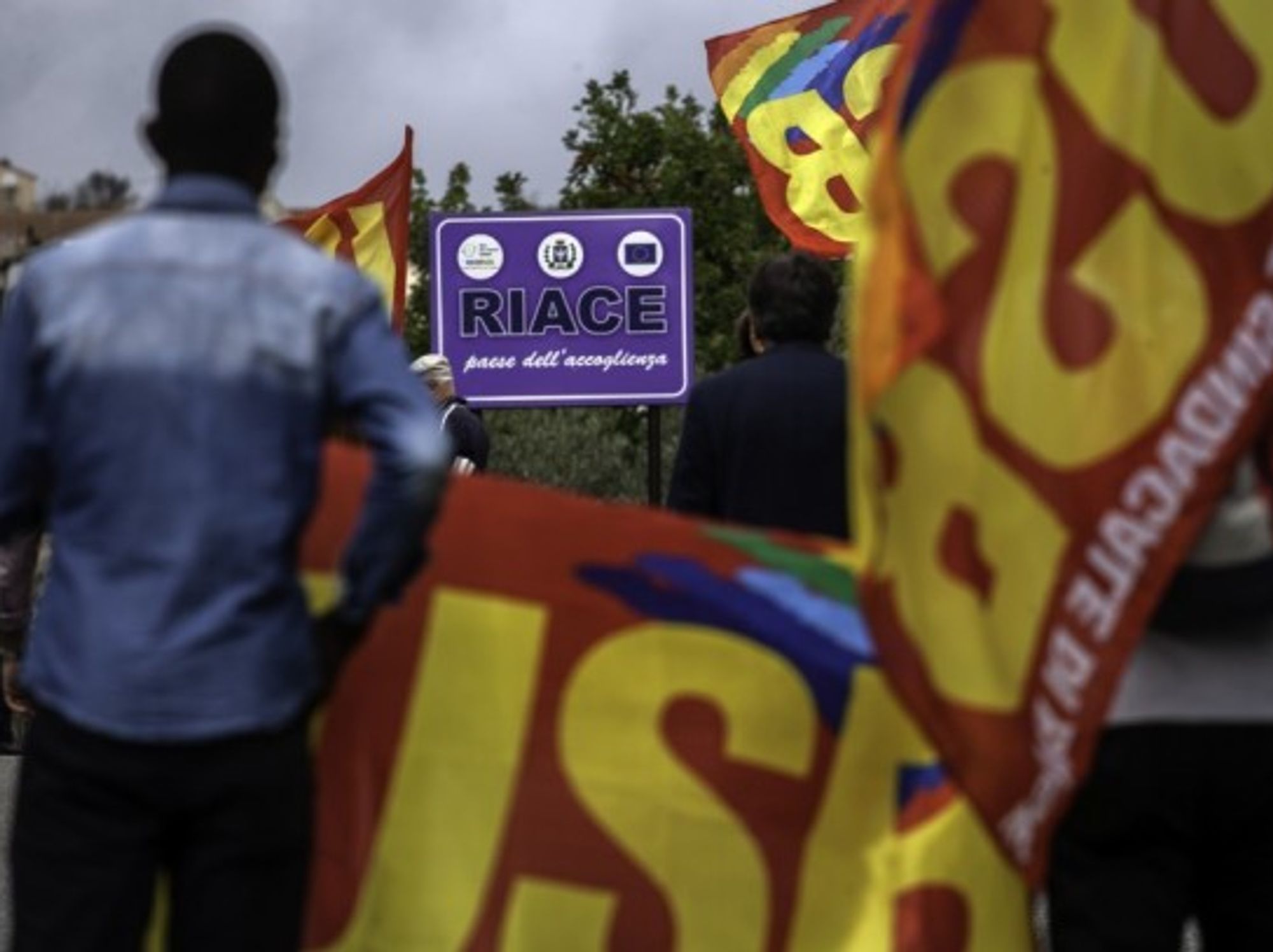 Manifestation of solidarity to the mayor of Riace Mimmo Lucano on May 11, 2018