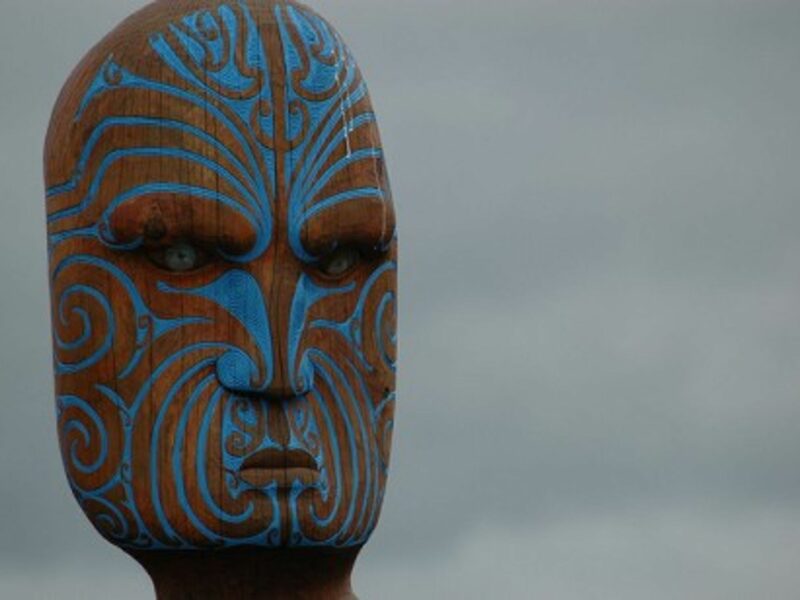 Maori statue along Omaha Beach, New Zealand (stealthproject2006)