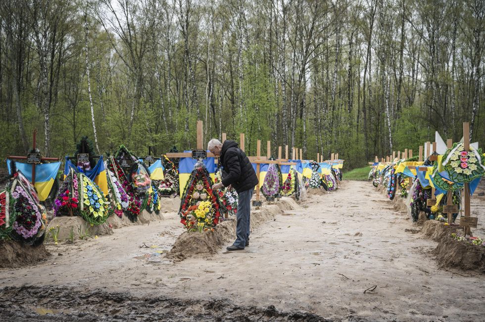 Mass grave in Chernihiv, Ukraine