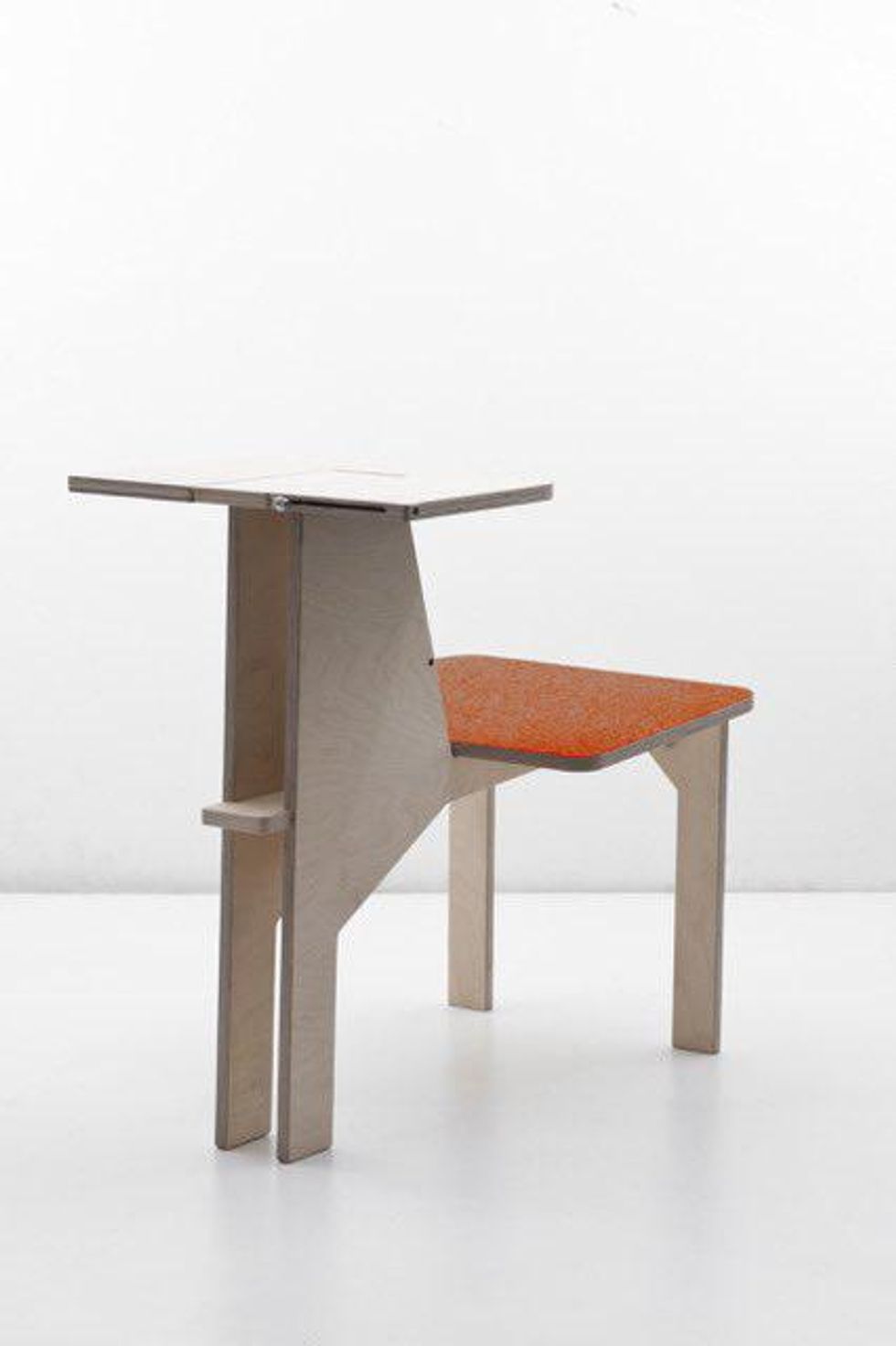 Matali Crasset forwent comfort to create a versatile chair with a temporary shelf