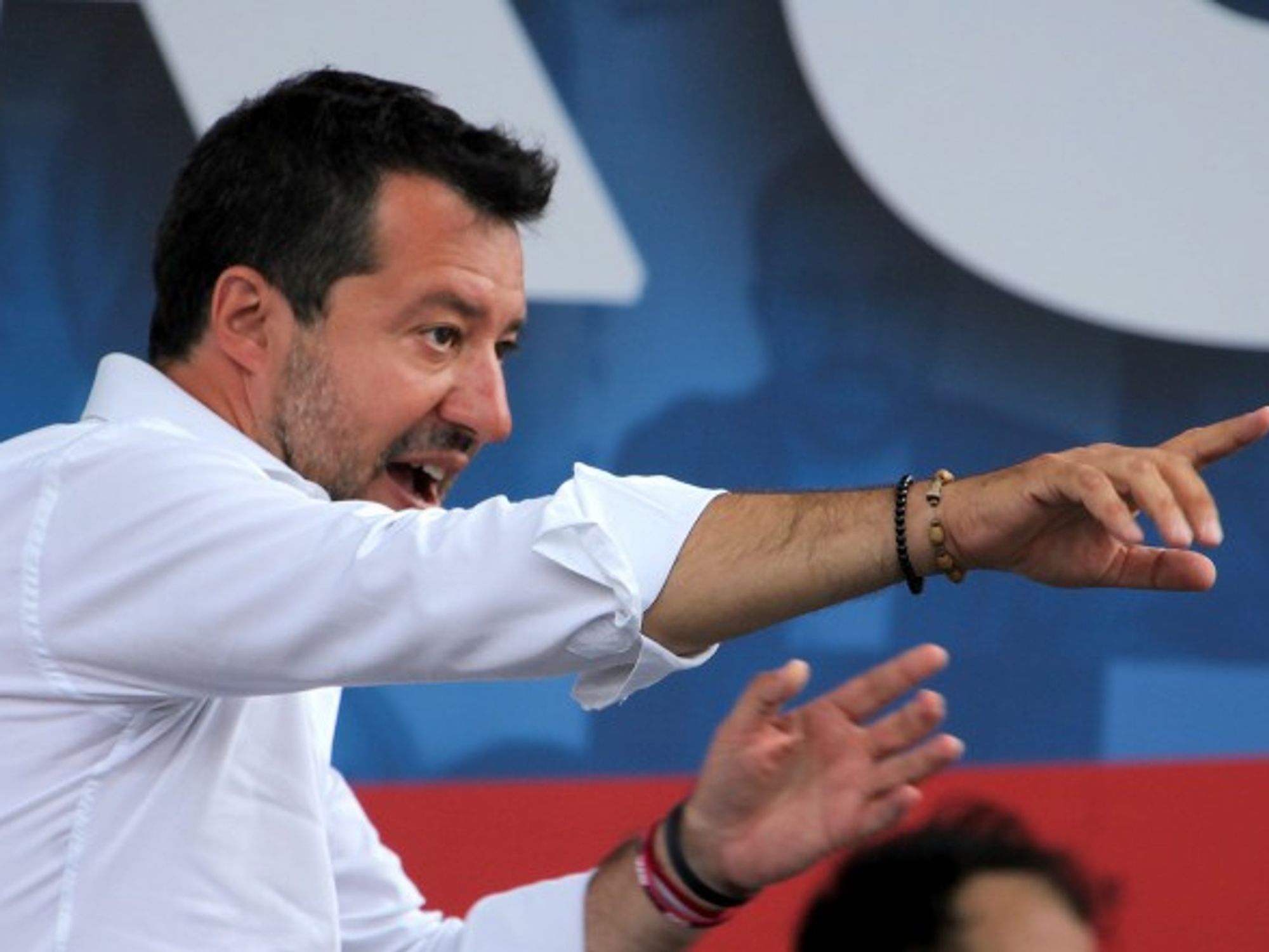 Matteo Salvini at a rally in Rome in July