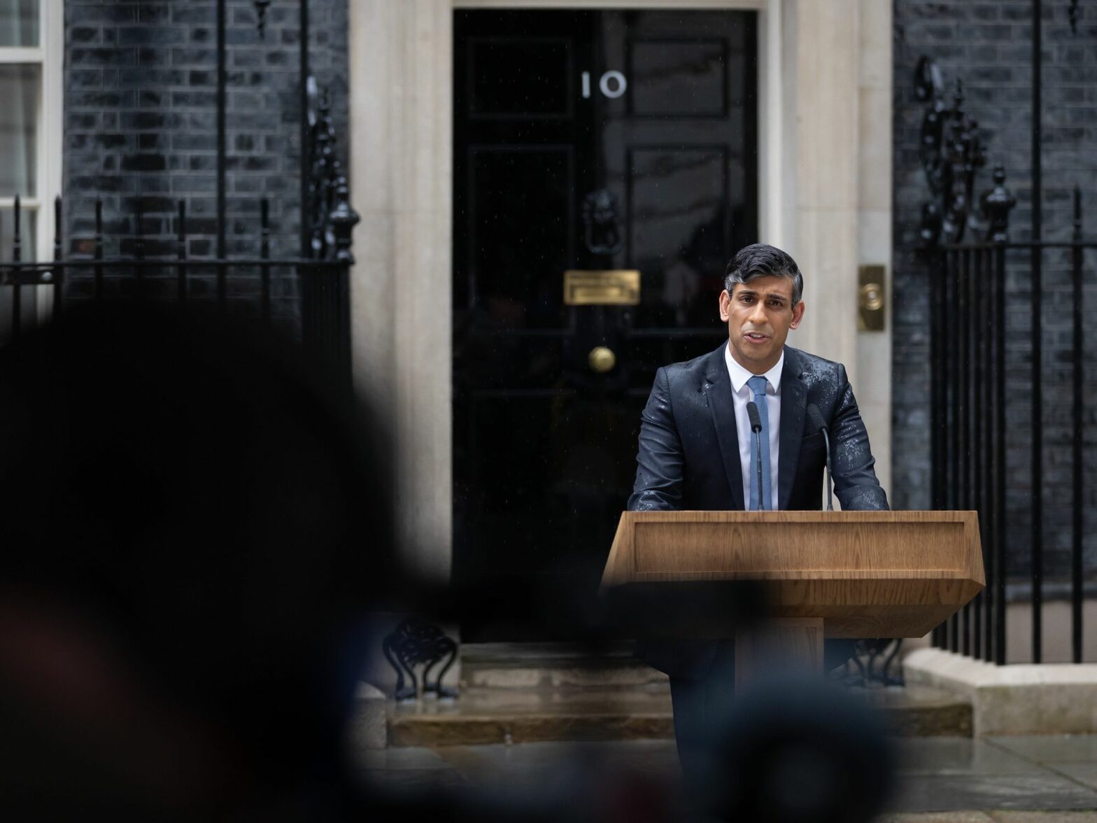 May 22, 2024, London, United Kingdom: Prime Minister Rishi Sunak makes a statement outside 10 Downing Street announcing the date of the next general election. A General Election will be held in the UK on 4th July 2024 with the Labour Party under Keir Starmer still ahead in the polls and expected to form the next government. (Credit Image: © Tejas Sandhu/SOPA Images via ZUMA Press Wire)