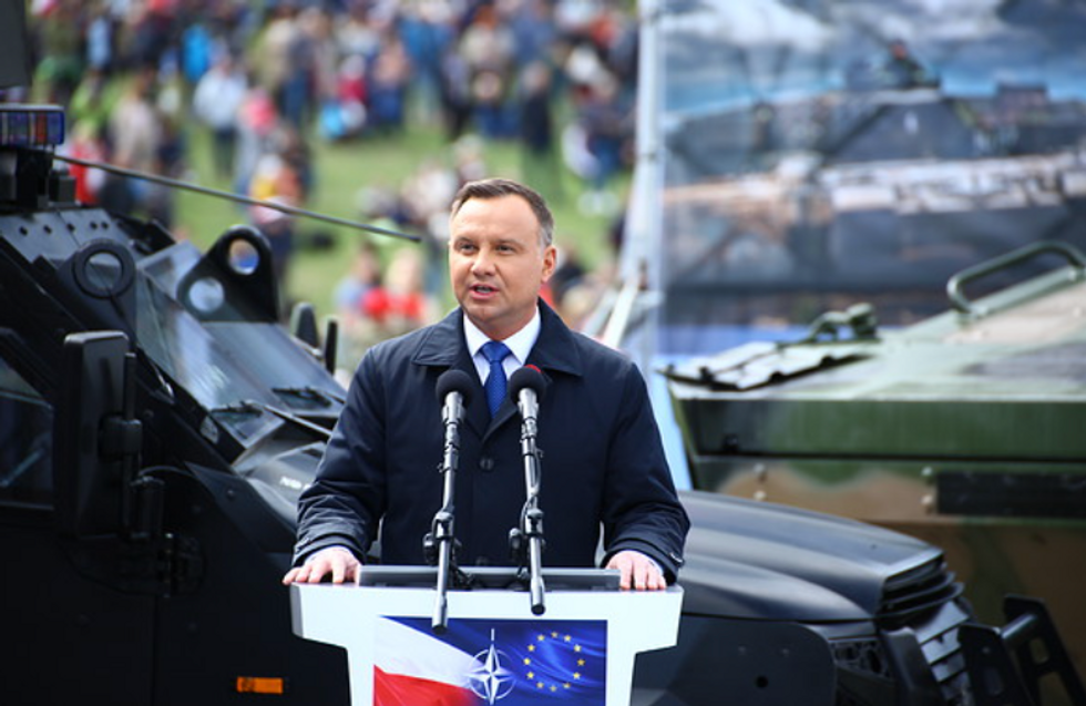 May 3, 2019, Warsaw, Poland - Military parade held on 20th anniversary of Poland's NATO membership and 15th anniversary of membership at Europea Union.