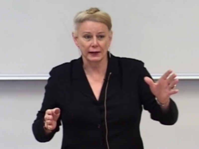 McCloskey during a recent lecture in Germany