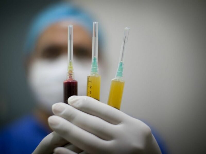 Medic in the process of separating out stem cells