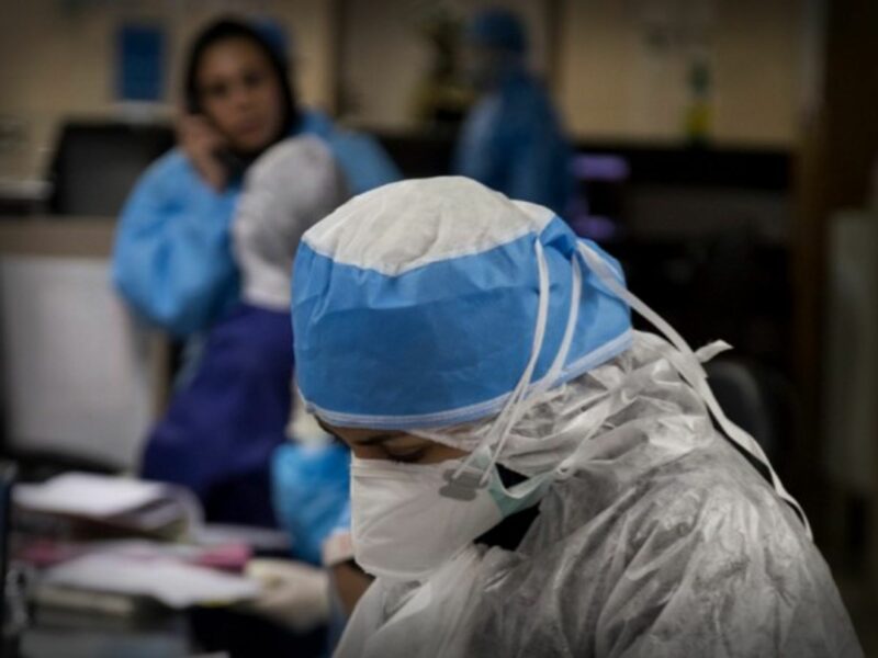 Medical staff in Iran earlier this week