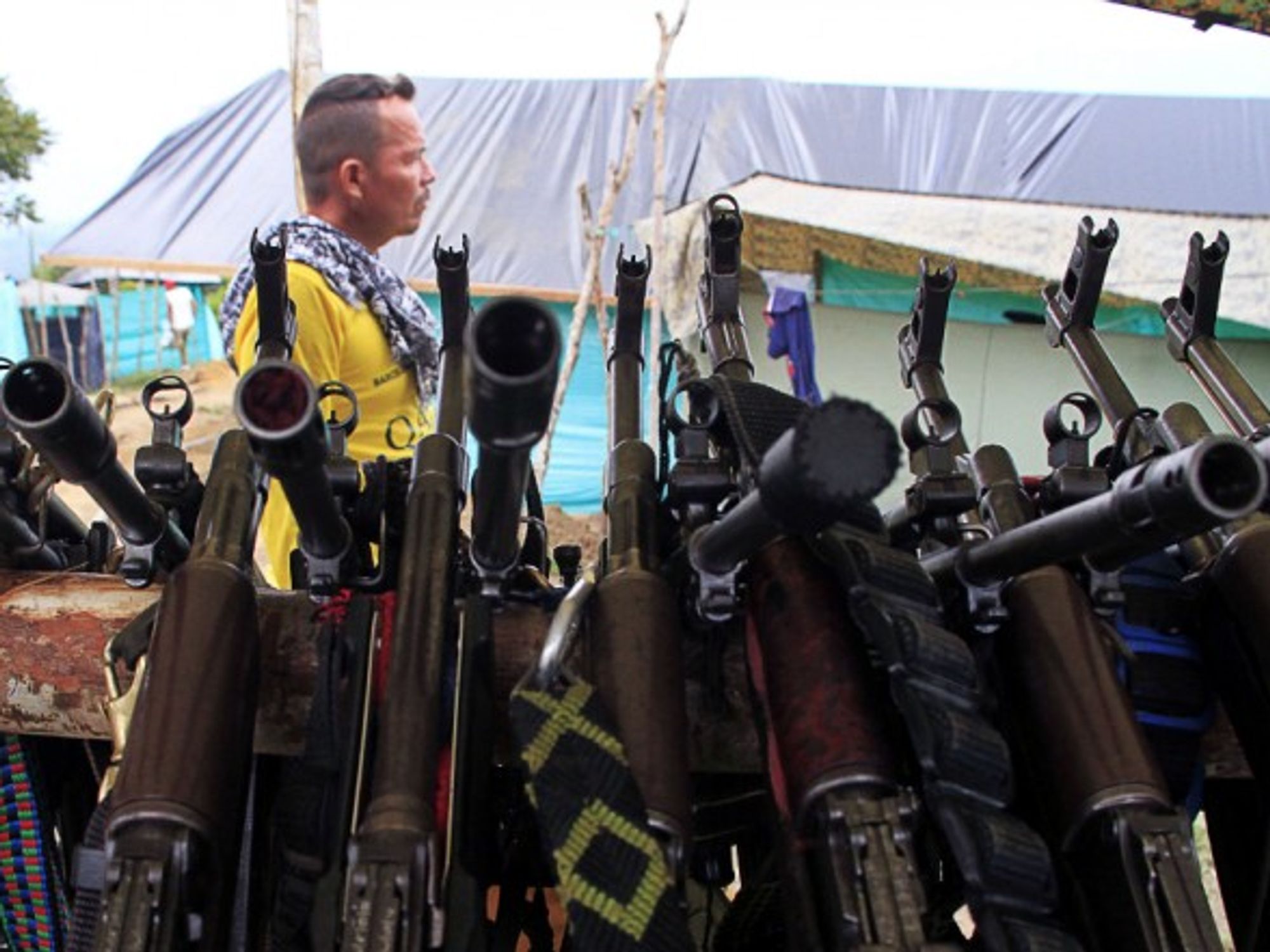 Member of the FARC in the demobilization zone in the province of Tolima