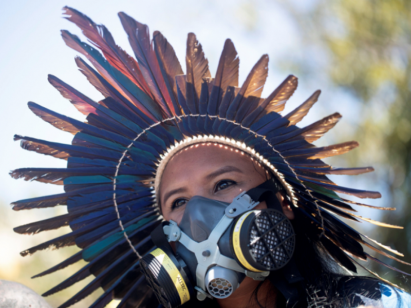 Members of ethnic groups been protesting in front Brasilia's Congress against a bill that could loosen protections for their lands