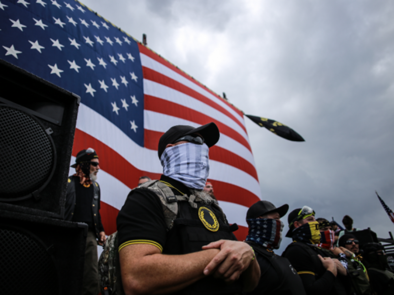 Members of far-right Proud Boys have warned of violence if Trump loses the election