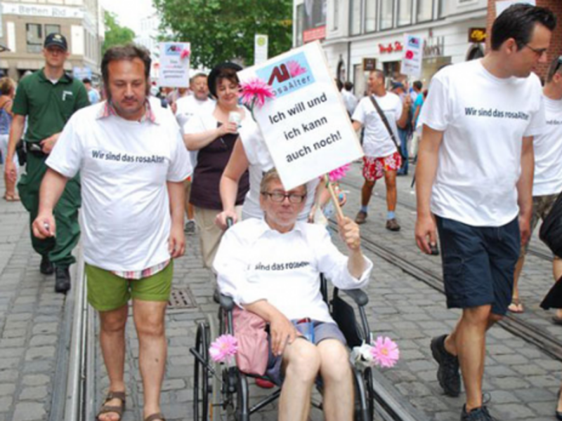 Members of the Rosa Alter group at a rally in Germany