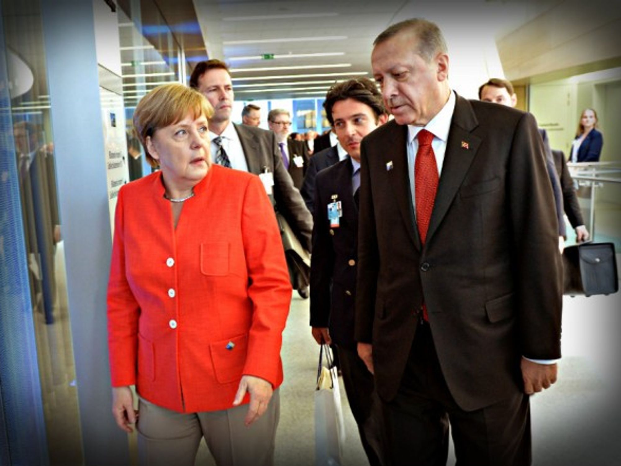 Merkel and Erdoğan at the NATO summit in Brussels
