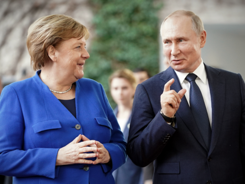 Merkel and Putin in Berlin on Jan. 19
