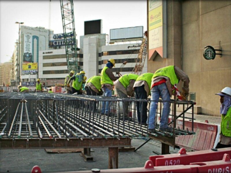 Metro construction in Dubai