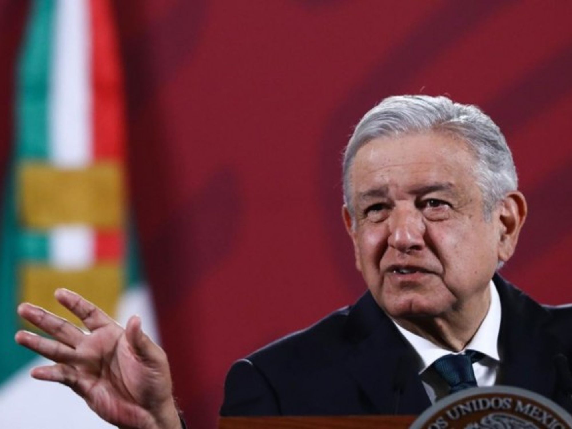 Mexico's President Andrés Manuel López Obrador during a conference in October 2020