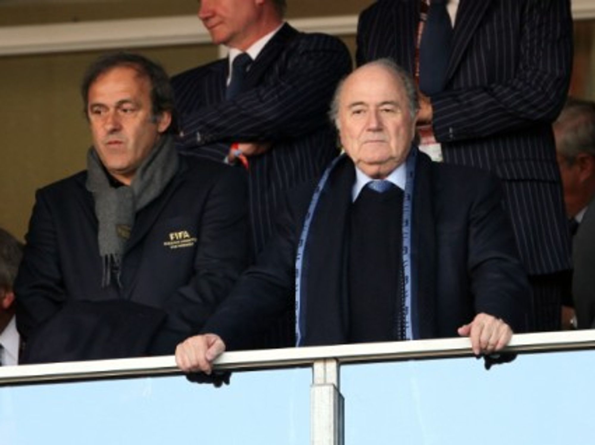 Michel Platini and Sepp Blatter during the 2010 World Cup