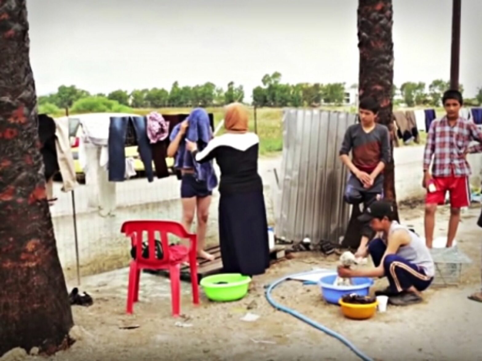 Migrants at a Doctors Without Borders camp in Kos