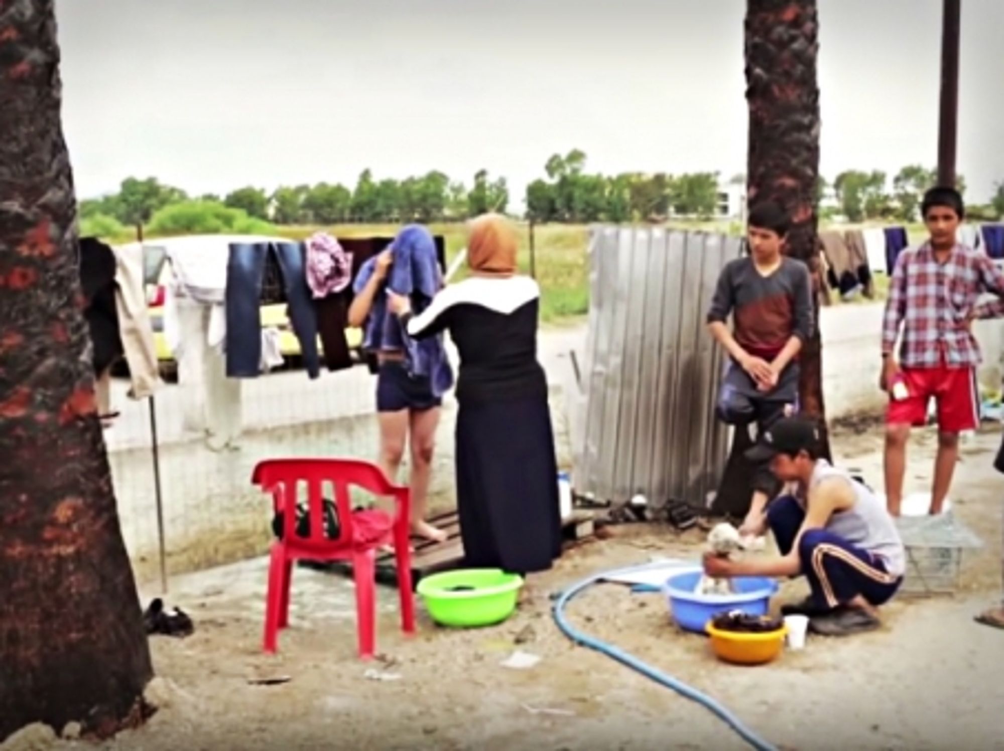 Migrants at a Doctors Without Borders camp in Kos