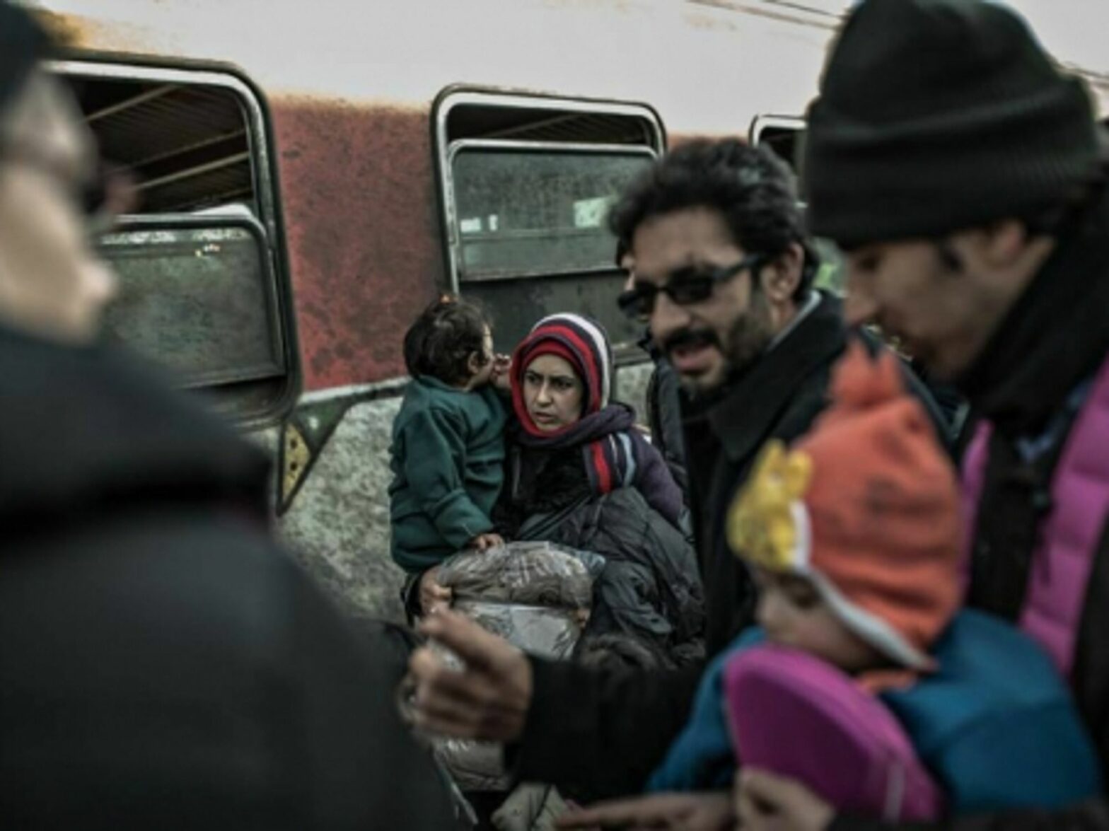 Migrants near the Macedonia-Serbia border