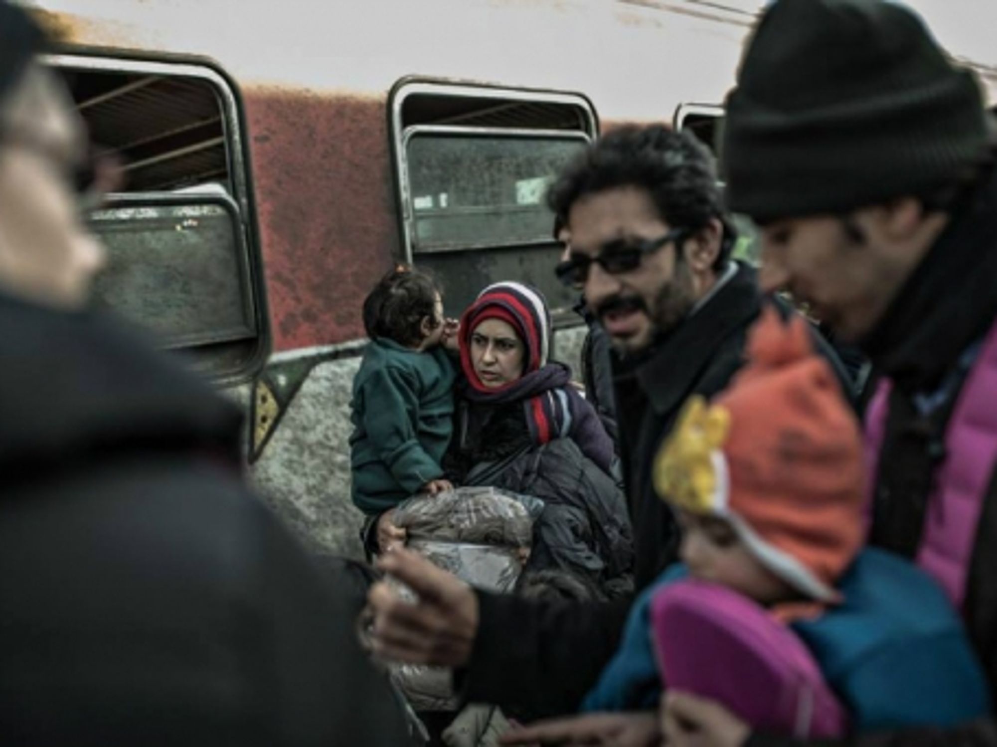 Migrants near the Macedonia-Serbia border