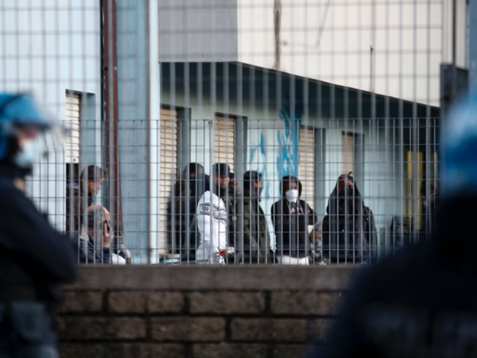 Migrants protest in the migrant reception center of Torre Maura where there are some coronavirus infected cases