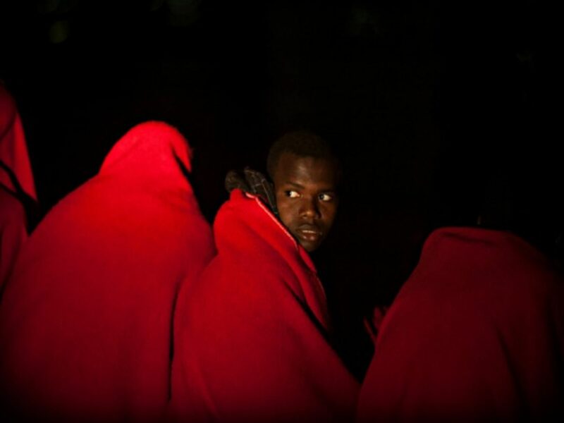Migrants rescued near the coast of Malaga, Spain, on May 23