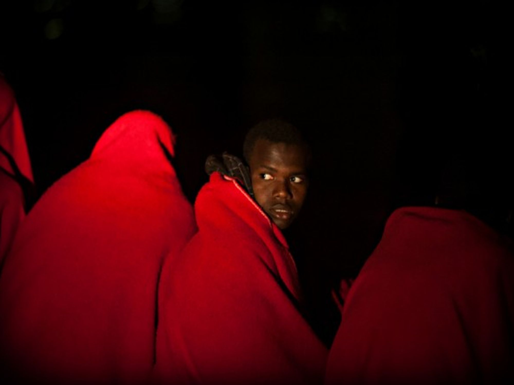 Migrants rescued near the coast of Malaga, Spain, on May 23
