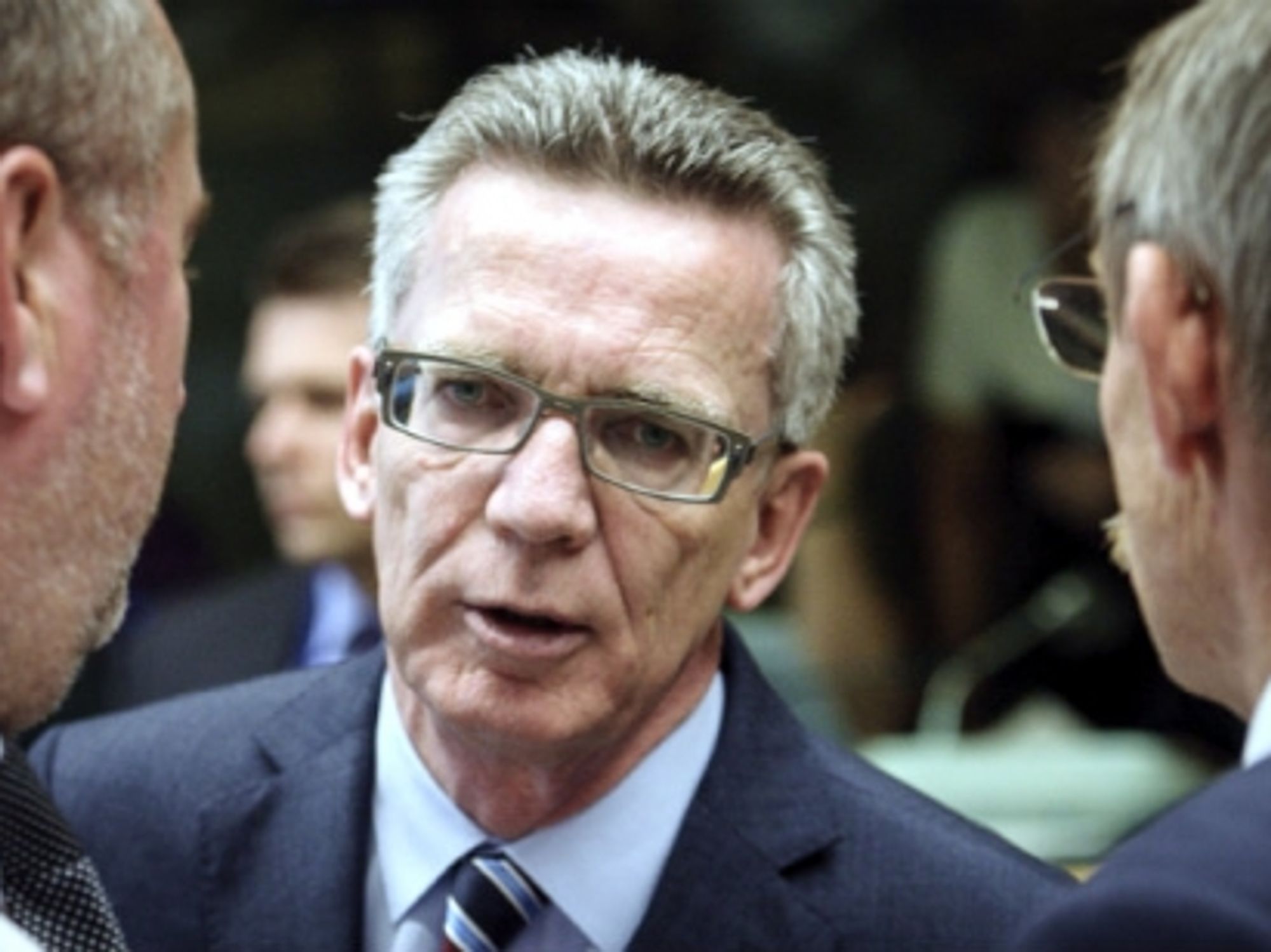 Minister of the Interior Thomas de MaiziÃ¨re in Brussels on Sep. 22.