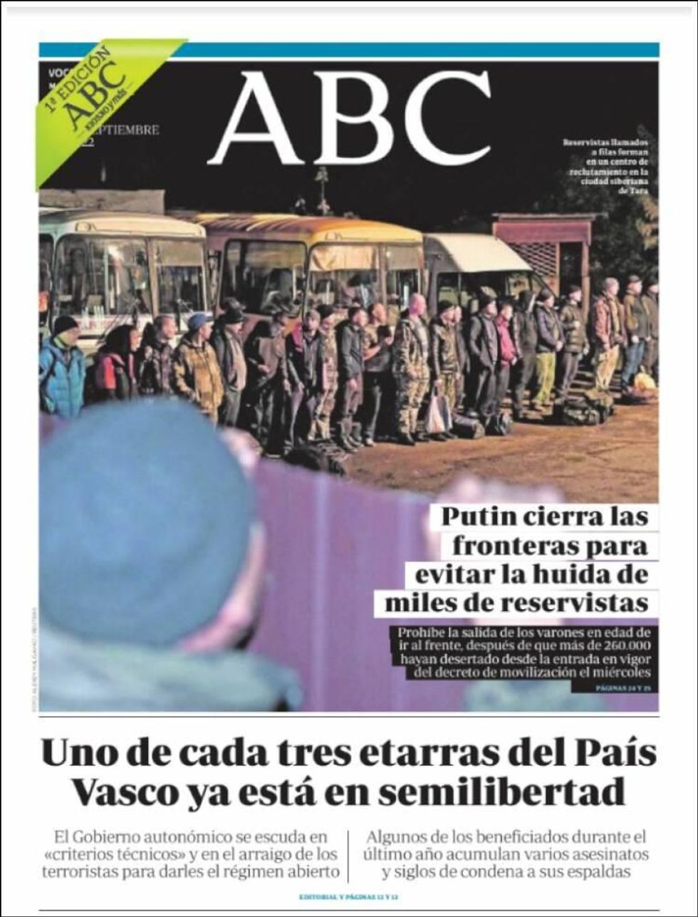 Mobilization On Spanish Front Page