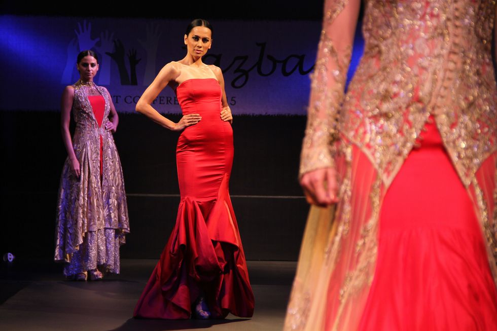 Models walk for designer Gaurav Gupta 'Jazbaa' event in Delhi, 2015.