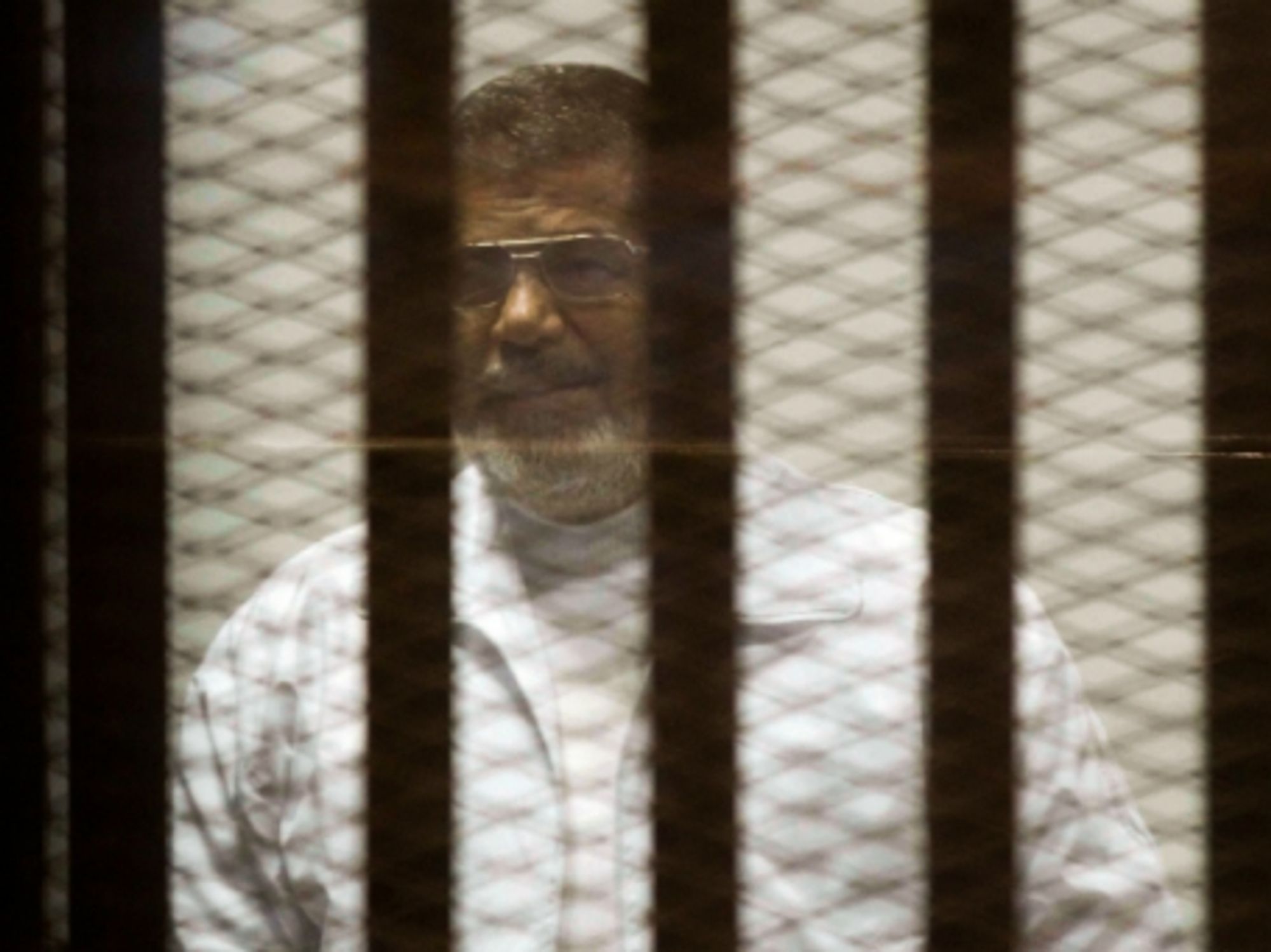 Mohamed Morsi during his trial in Cairo on March 26, 2015
