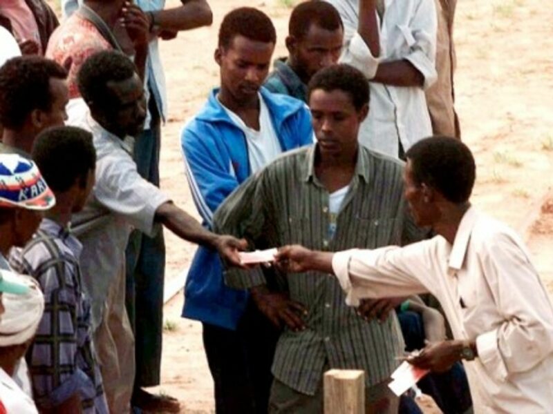 Money changing hands in Somalia