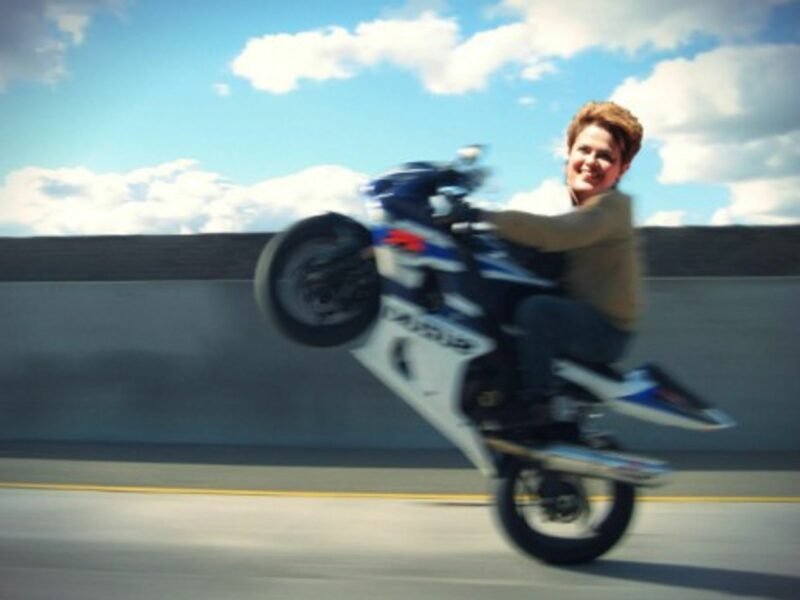 Montage, obviously: Dilma had her helmet on