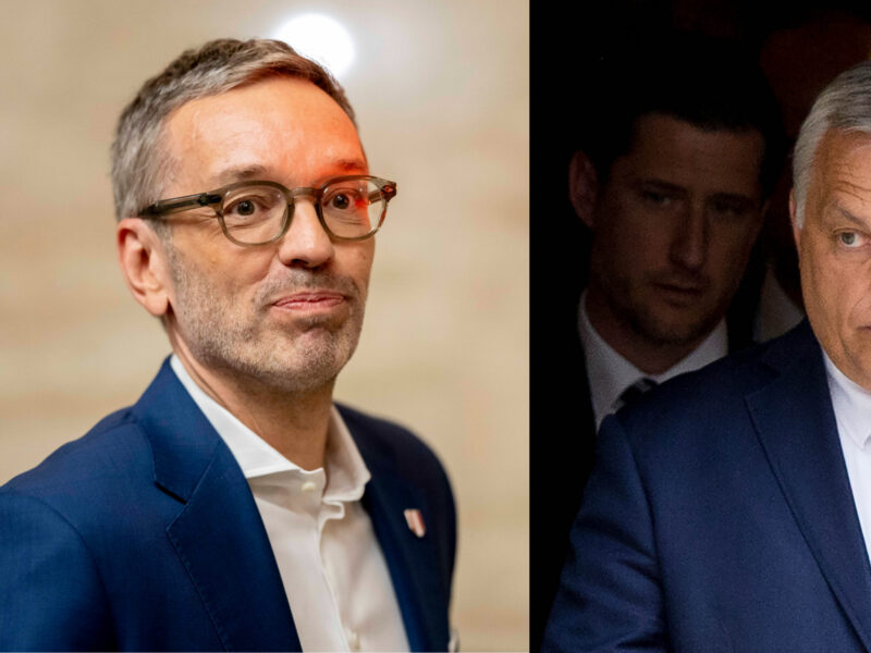 Montage of two photos of ​Austria's Herbert Kickl and Hungary's Viktor Orbán