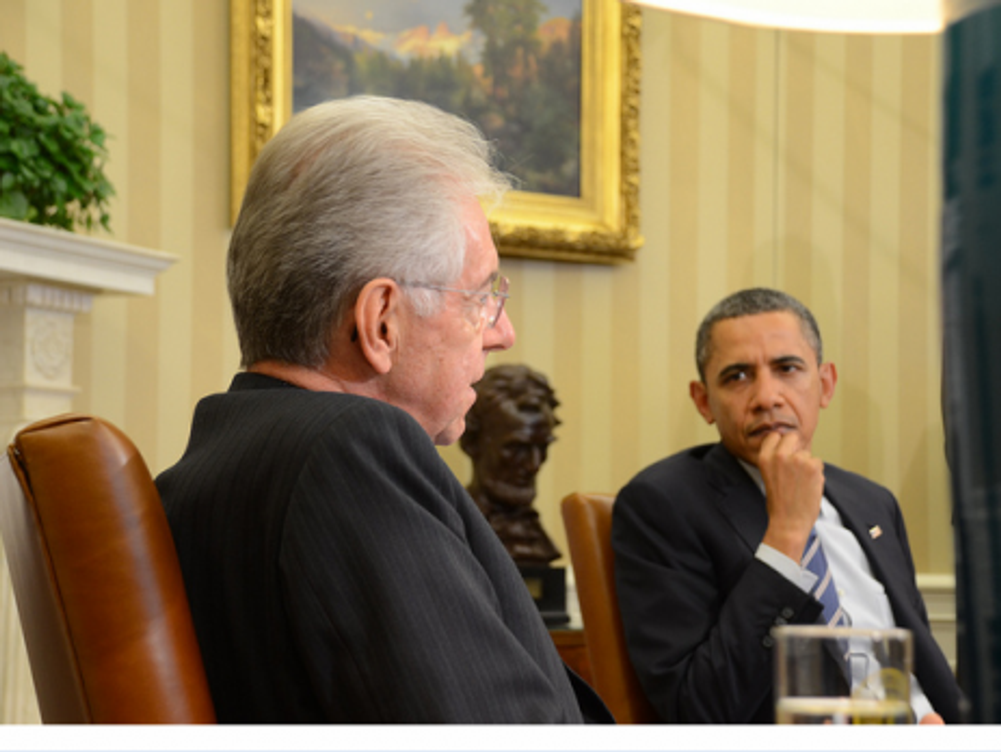 Monti and Obama last week at the White House.
