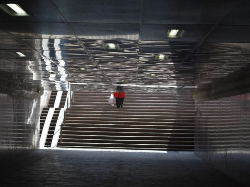 Moscow's mostly abandoned subway on April 26