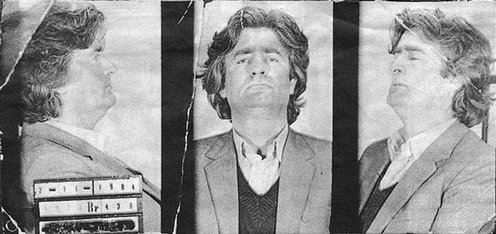 mugshots of Radovan Karadžić after his arrest in 1984.