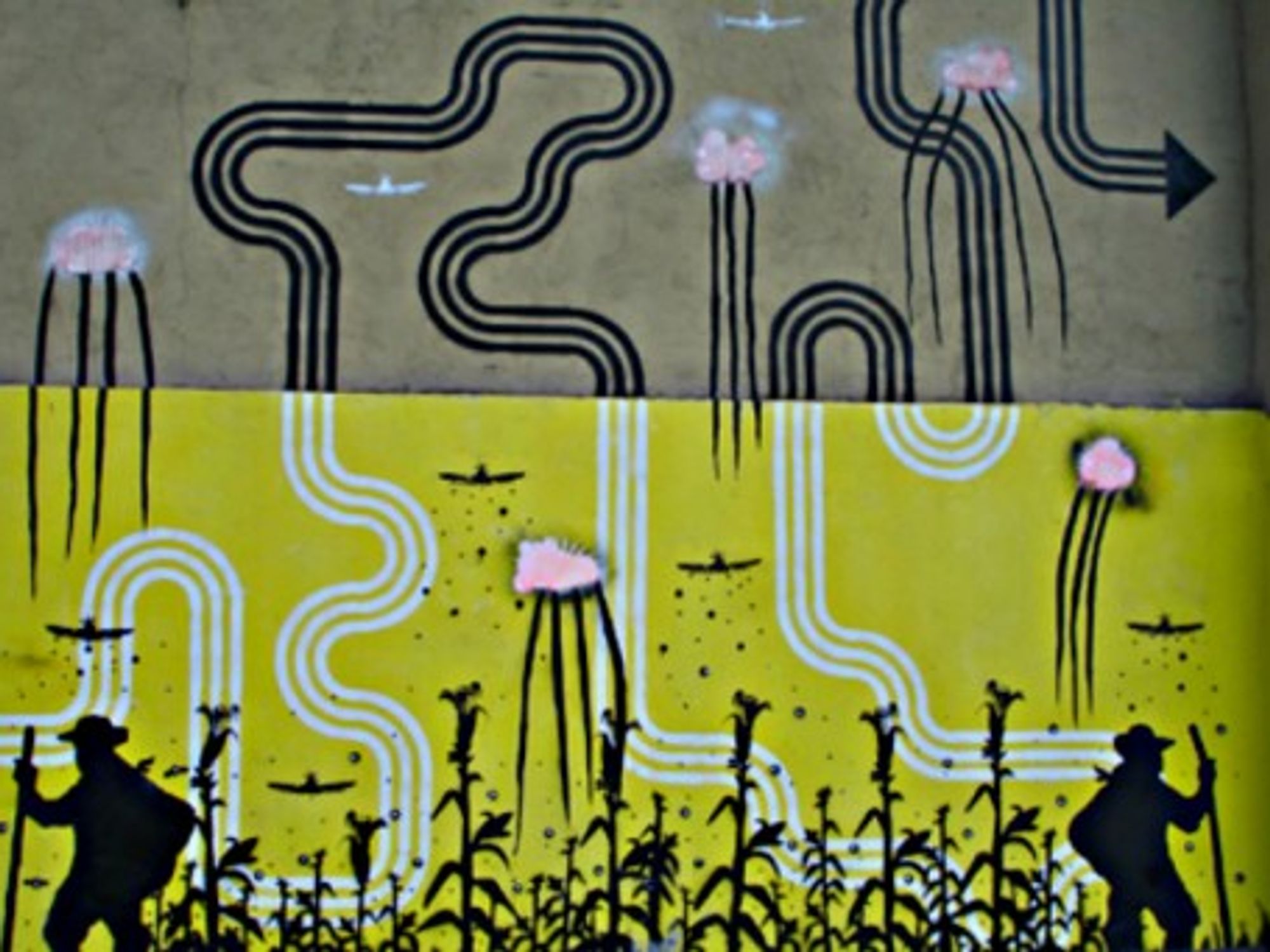 Mural in Bogota, Colombia - Artist: 9Polar at Muros Libres