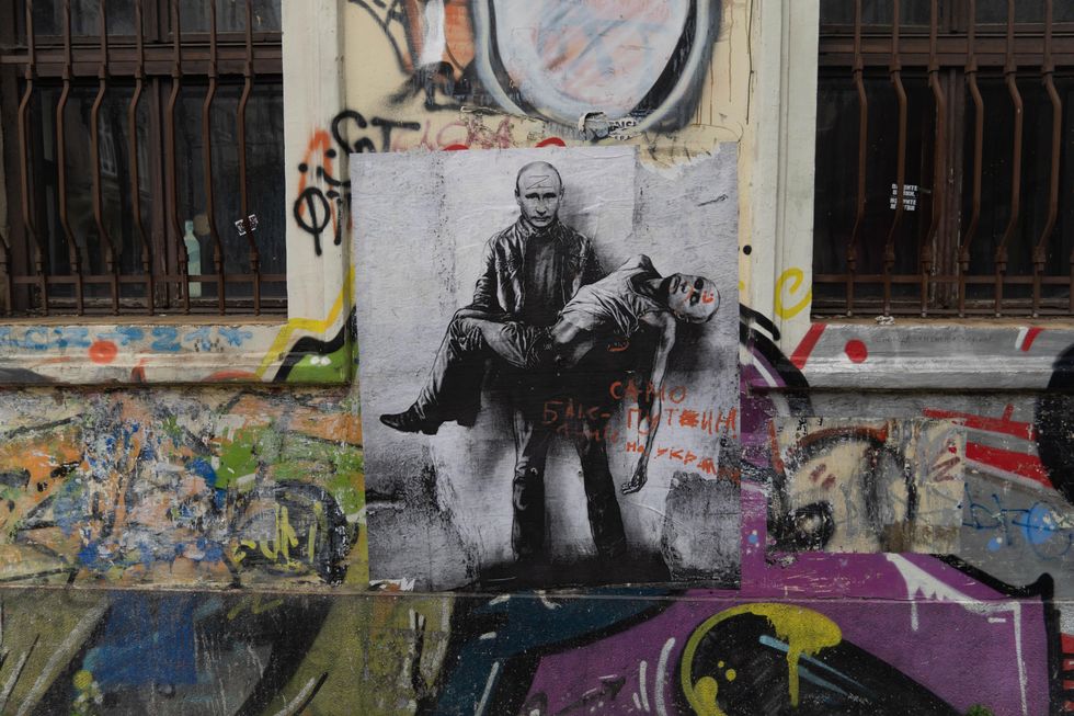 Mural of Putin in