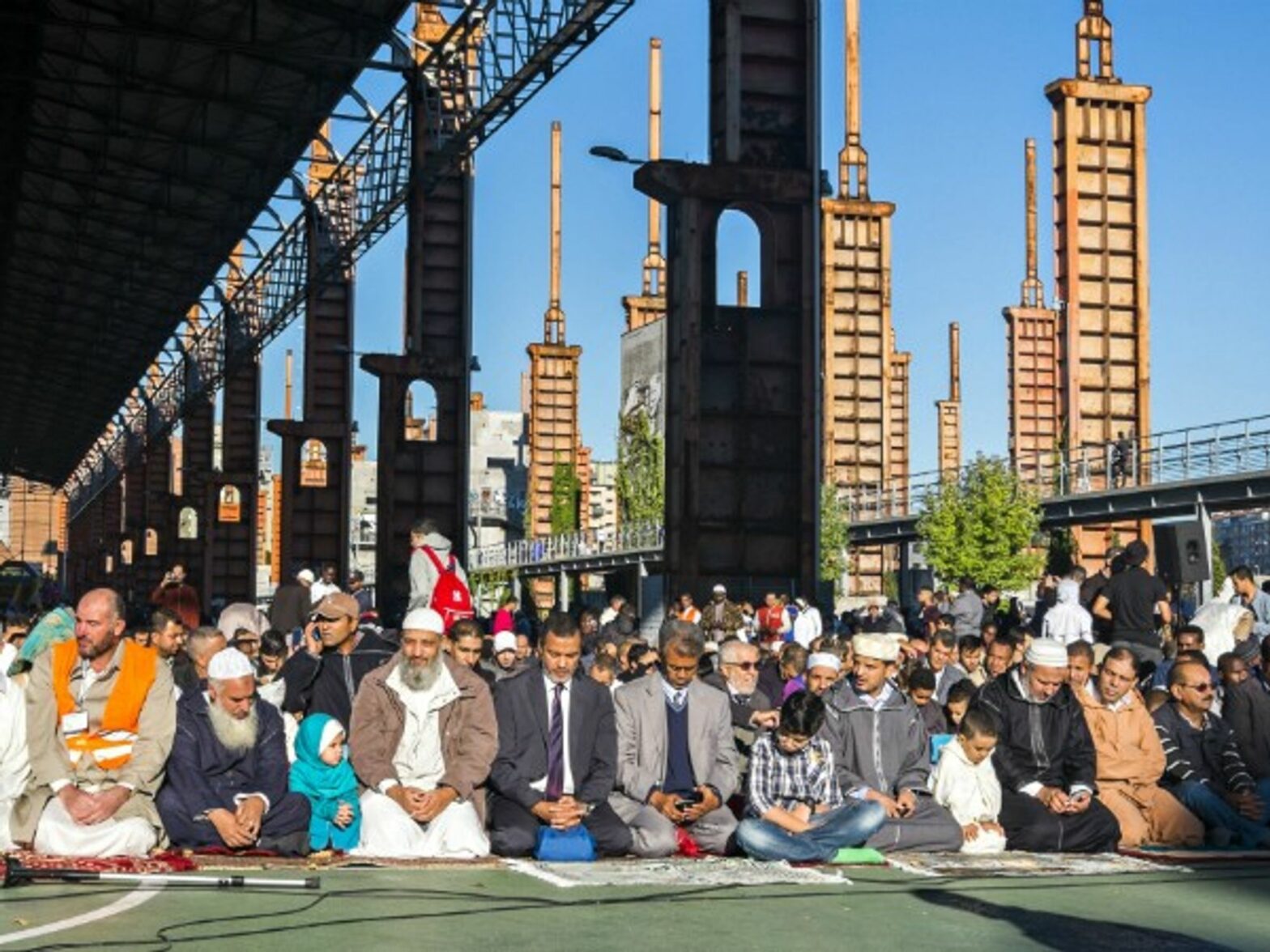 Muslims praying in Turin in Sept. 2015