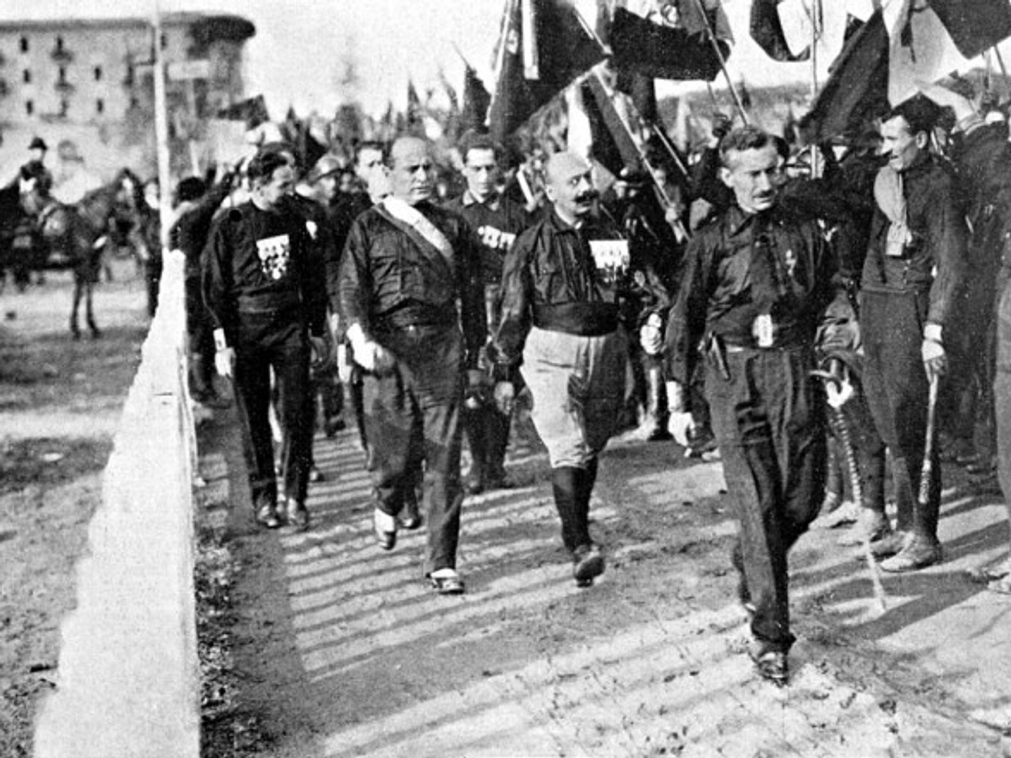 Mussolini 'marching on Rome' in 1922