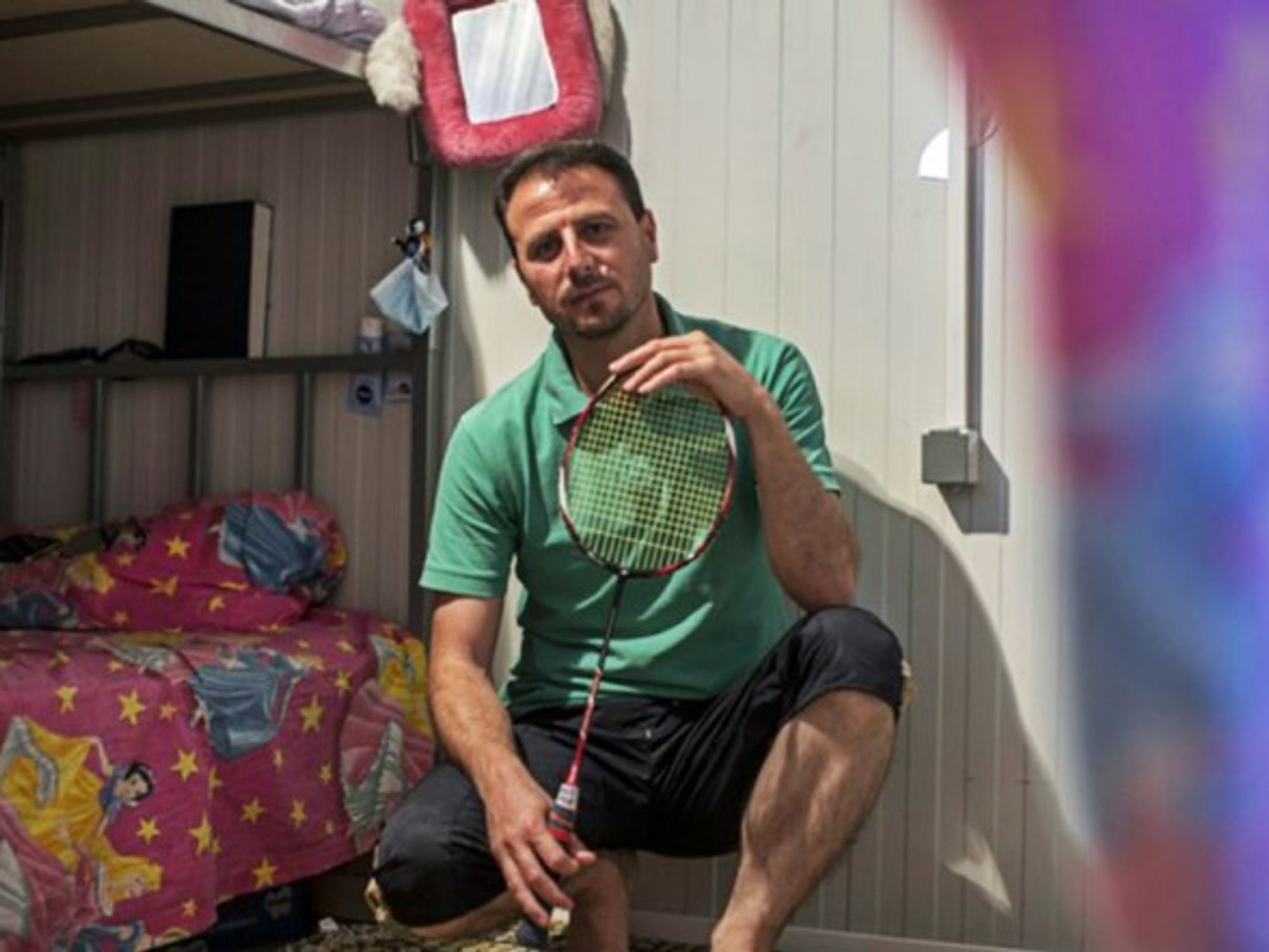 Mustafa Awad, from Idlib, is a national badminton champion.