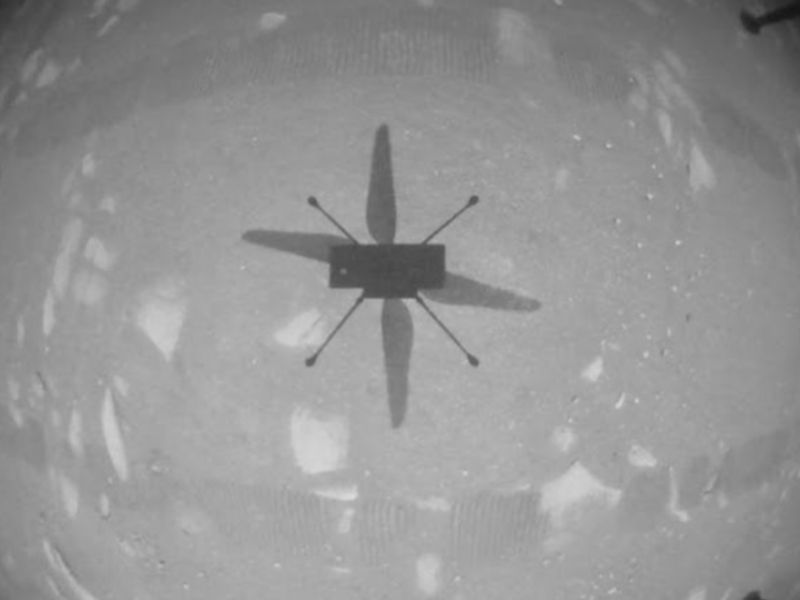 NASA's Ingenuity Mars Helicopter hovers over Mars for the first time