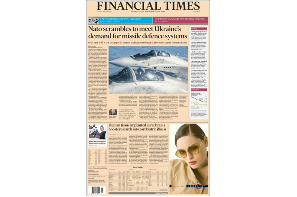 NATO Scrambling Jets On Financial Times Front Page