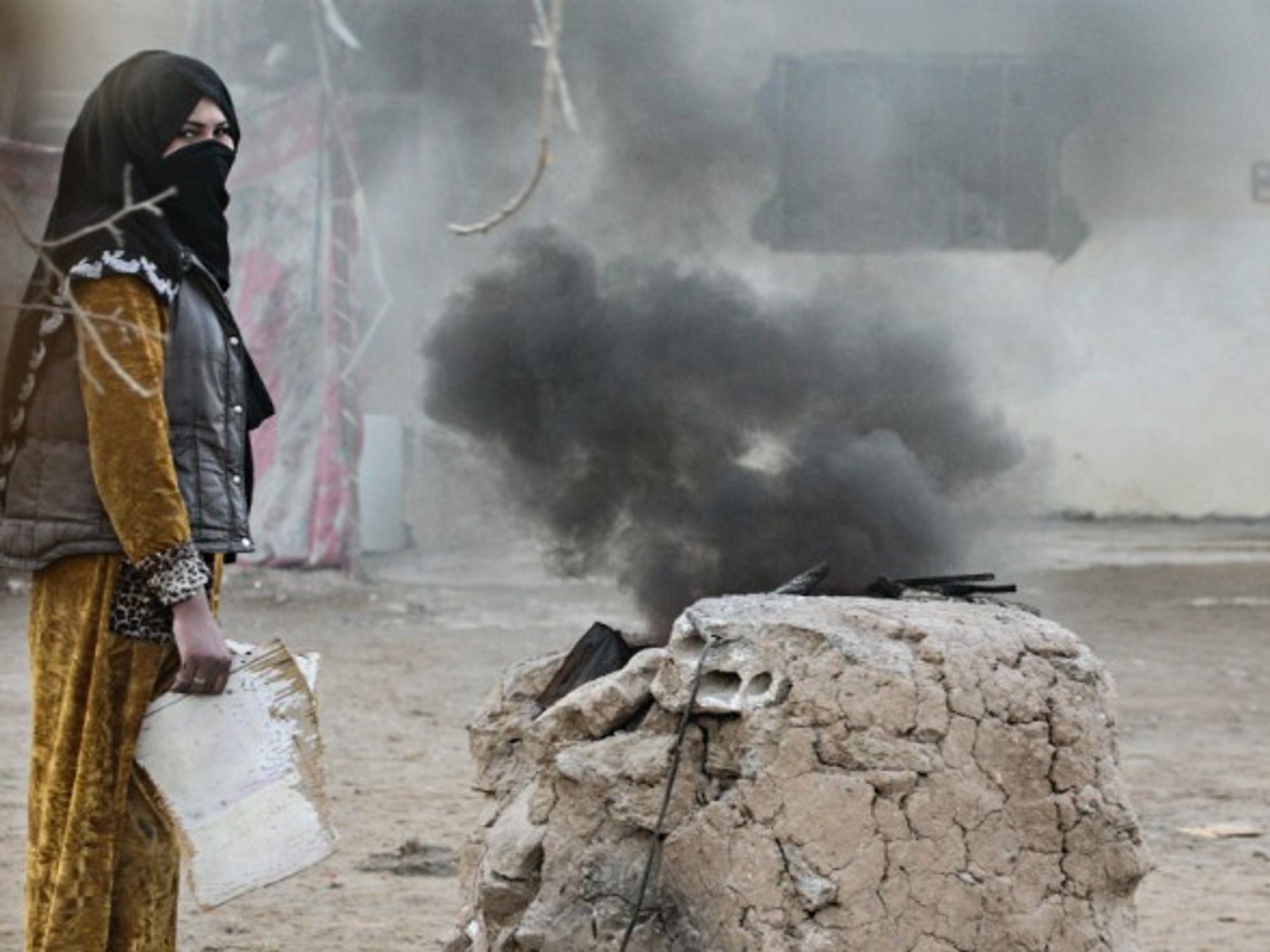 Near Baghouz, Syria, on Feb. 19