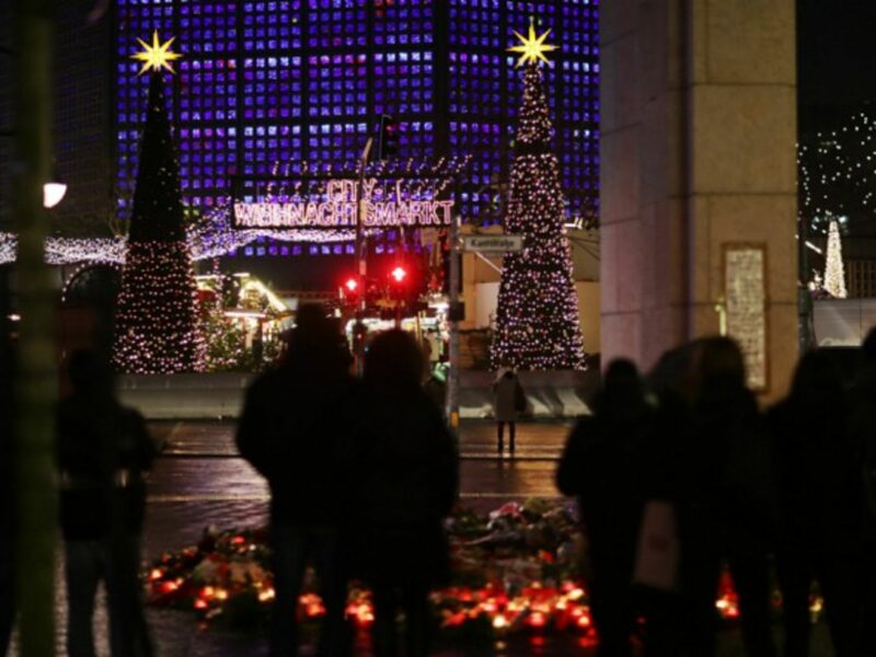 Near the Christmas market on Breitscheidplatz square in Berlin, on Dec. 22