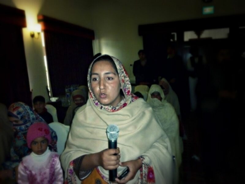Neelam Ibrar Chattan speaking at an International Women's Day event