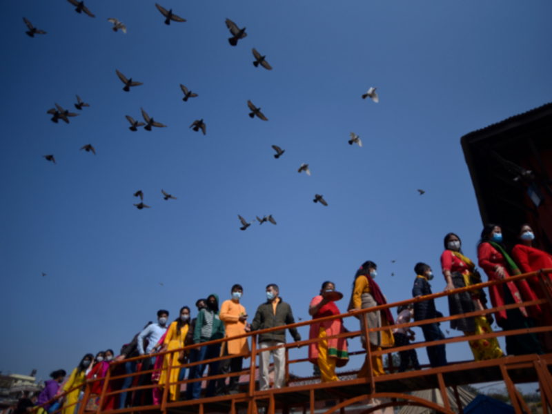 Nepalese devotees celebrating the Maha Shivaratri Hindu festival in Kathmandu on March 11